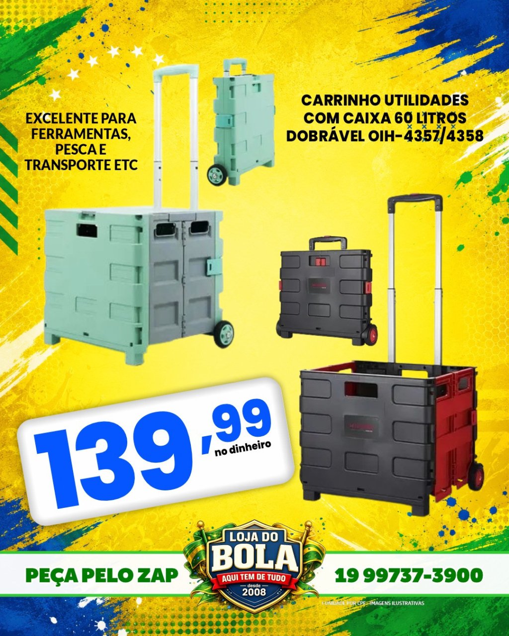 CARRINHO C/ CAIXA  60L