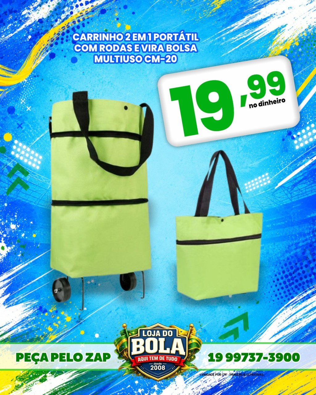 CARRINHO 2 EM 1 C/ RODAS 