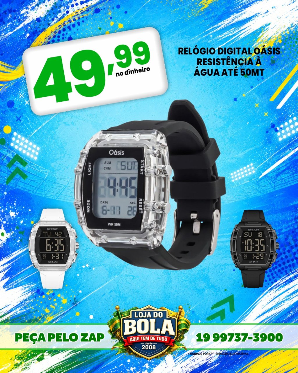 RELÓGIO DIGITAL OÁSIS 