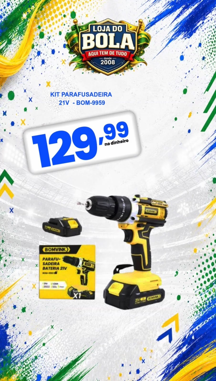 KIT PARAFUSADEIRA 21V- BOM-9959