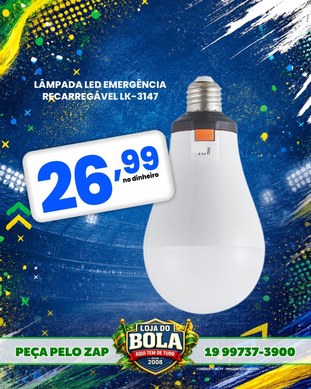 LÂMPADA LED EMEREGÊNCIA  LK-3147