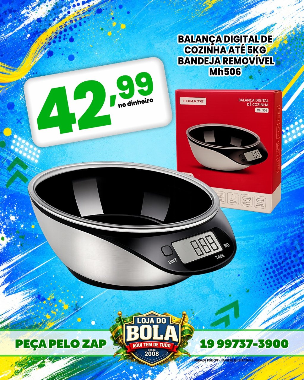 BALANÇA DIGITAL COZINHA - C/ BANDEJA