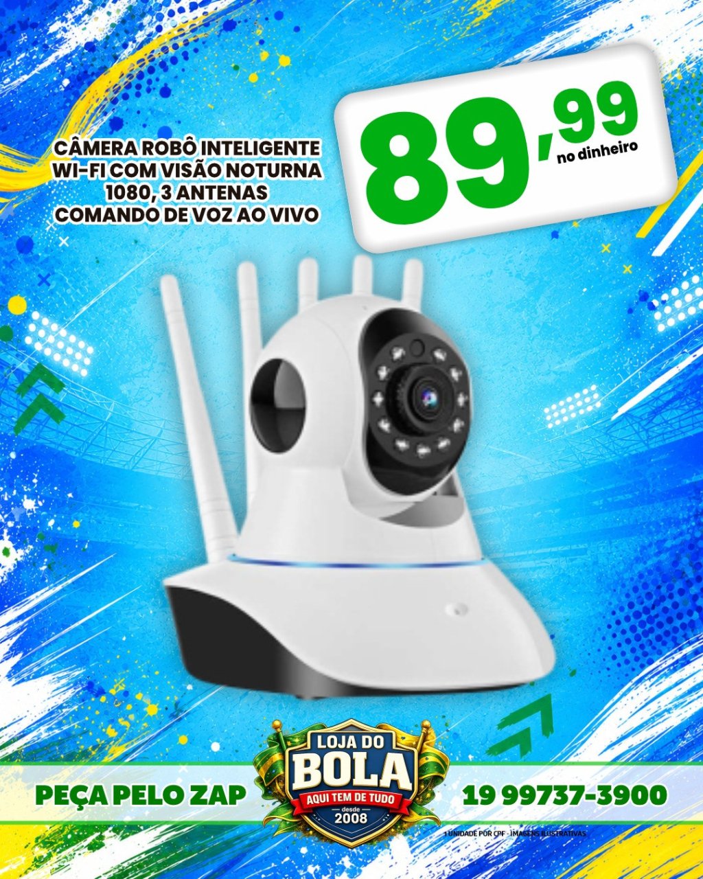 CAMERA ROBO WI-FI COM VISÃO NOTURNA