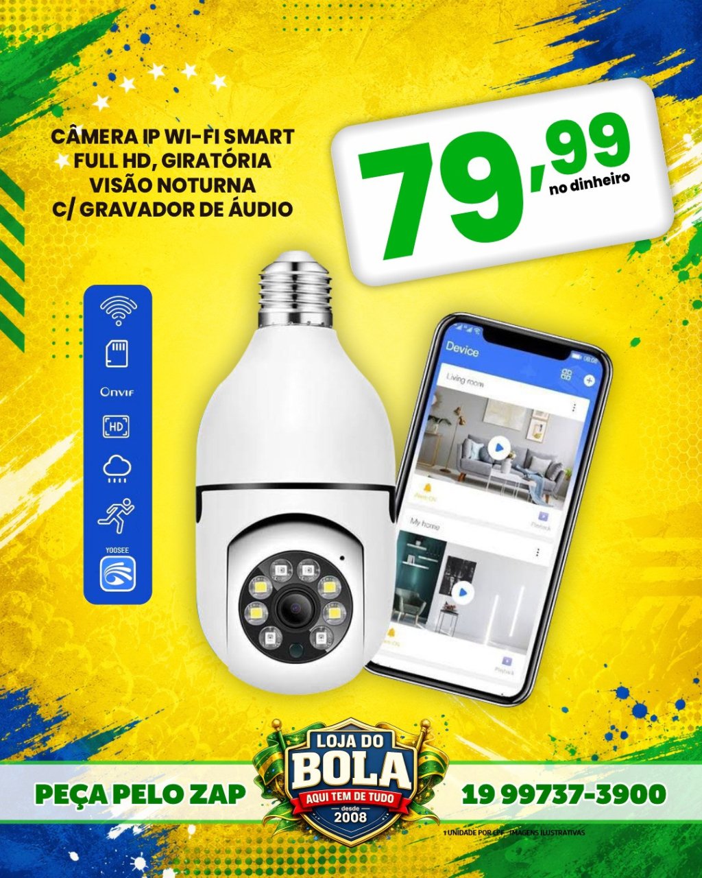 CAMERA IP, BOCAL WI-FI FULL HD 