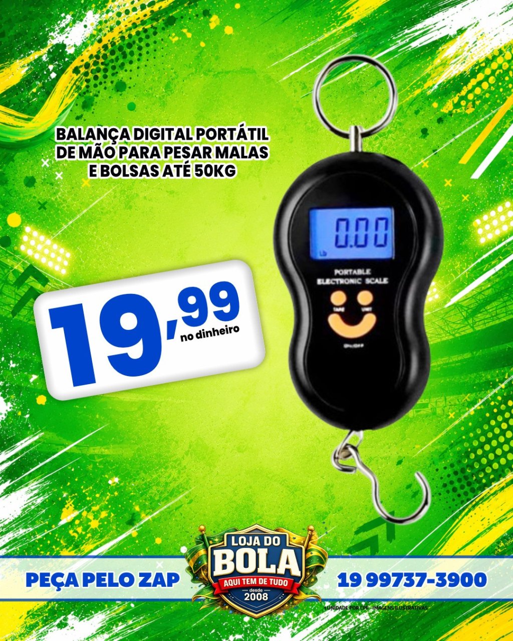 BALANÇA DIGITAL DE MÃO 50KG