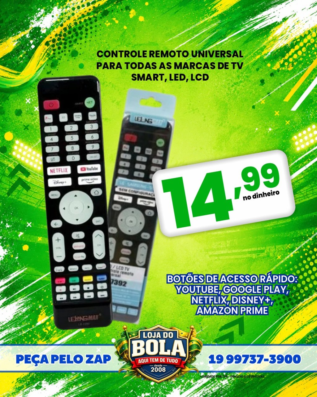 CONTROLE REMOTO UNIVERSAL PARA TV SMART