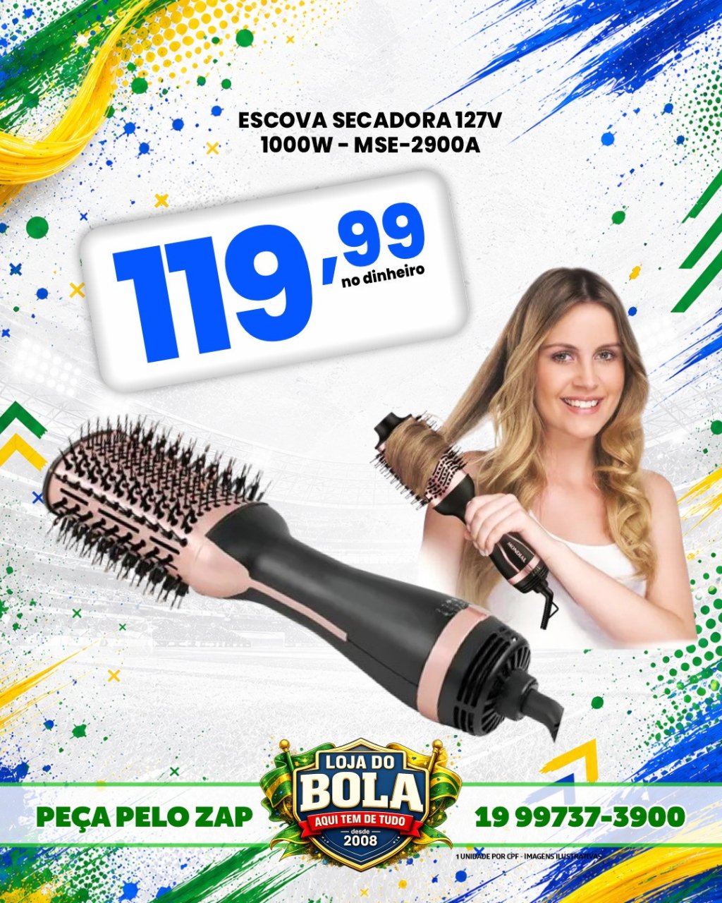 ESCOVA SECADORA ELÉTRICA  127V 1000W