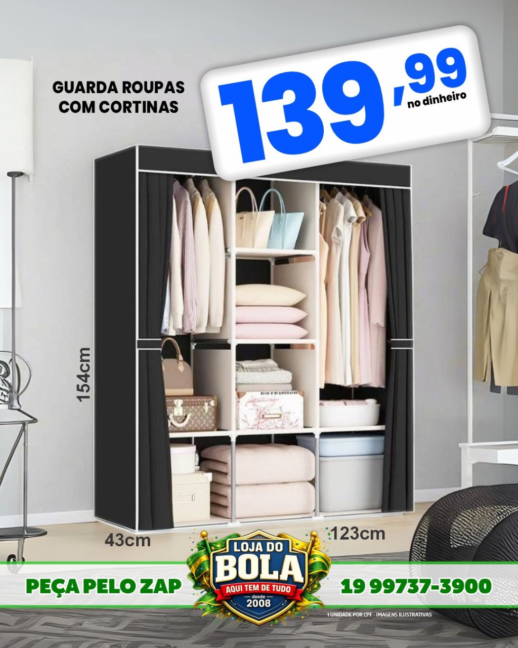 GUARDA ROUPAS COM CORTINAS