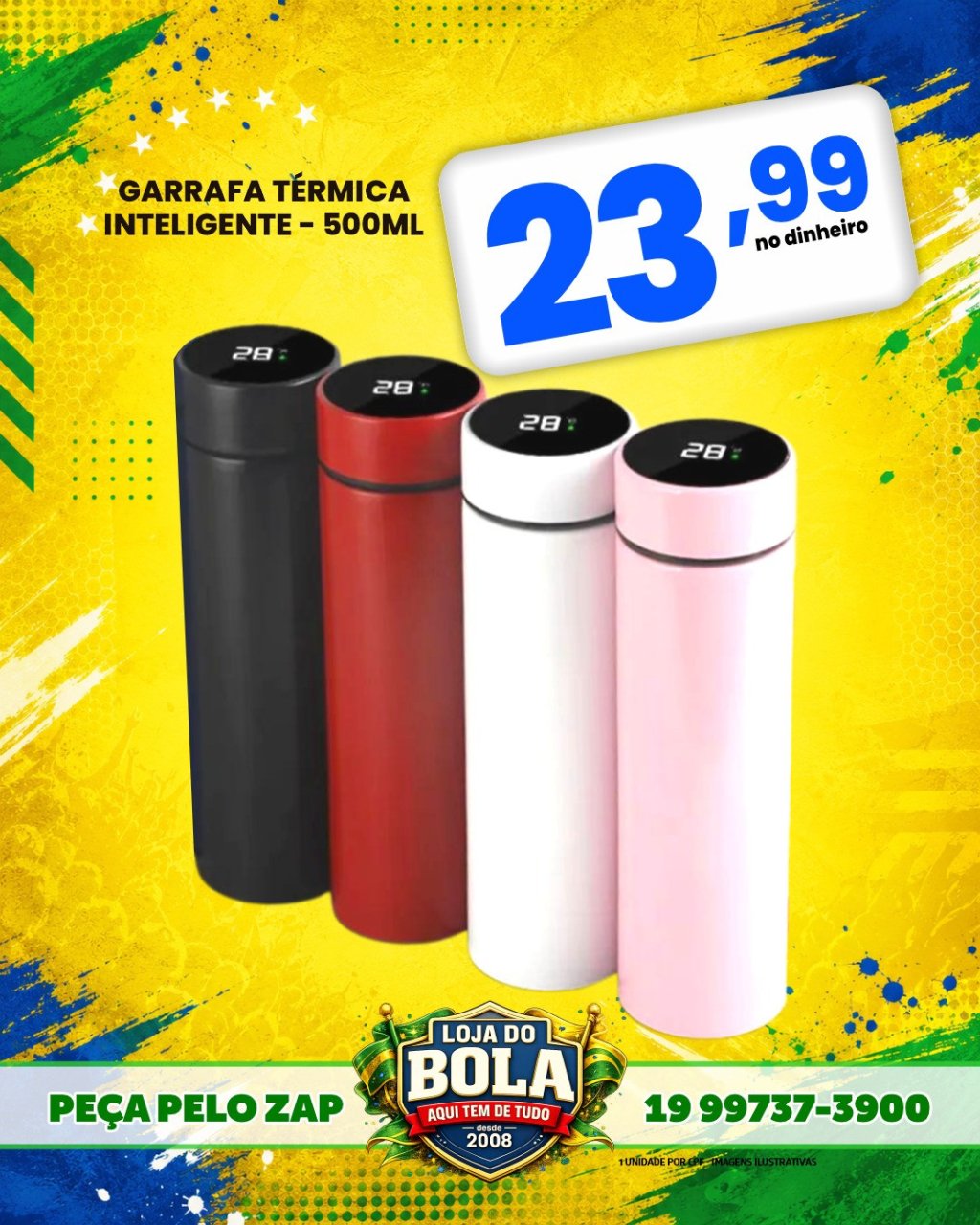 GARRAFA TÉRMICA 500ML, COM VISOR 