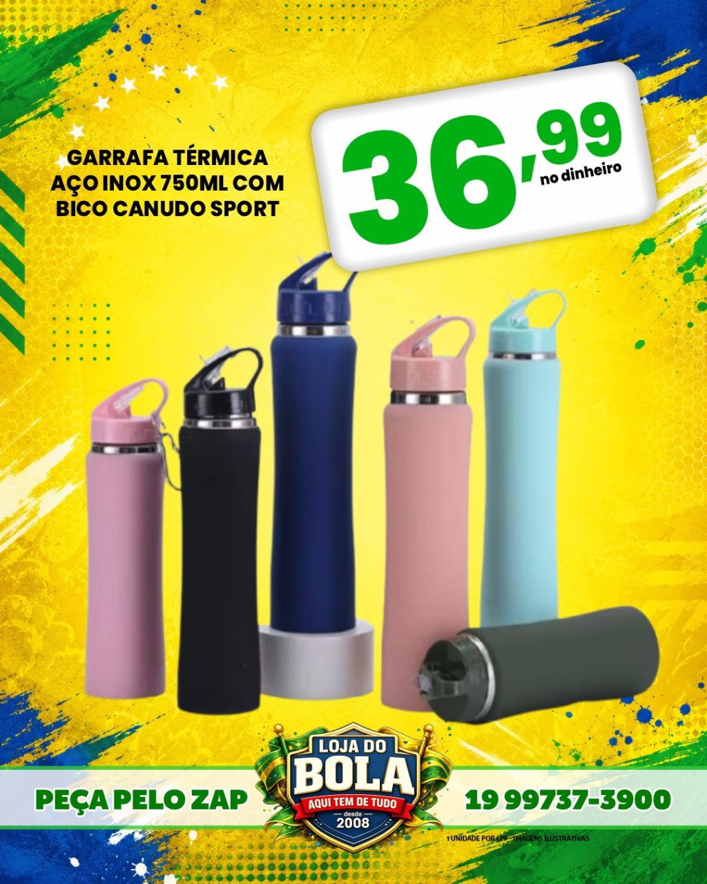 GARRAFA TÉRMICA 750ML COM BICO CANUDO