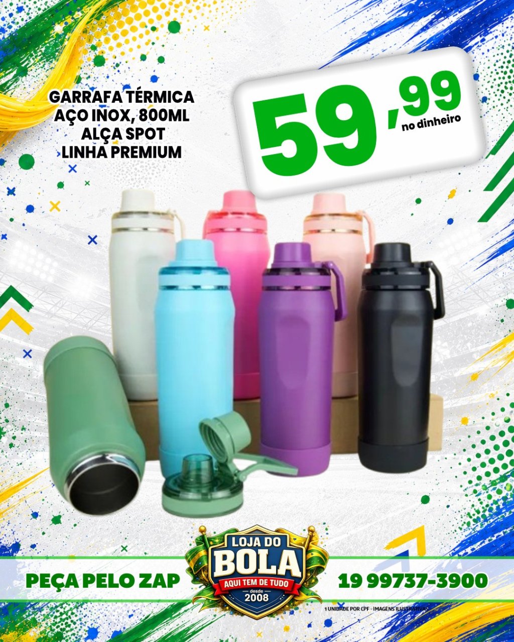 GARRAFA TÉRMICA 800ML, LINHA PREMIUM