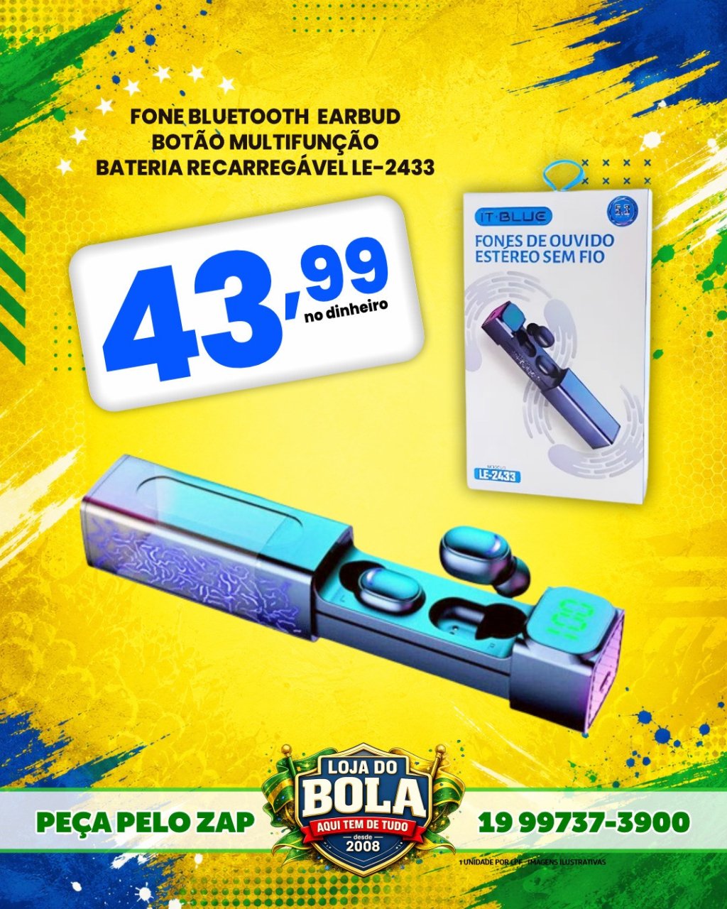 FONE BLUETOOTH LE-2433 EARBUD