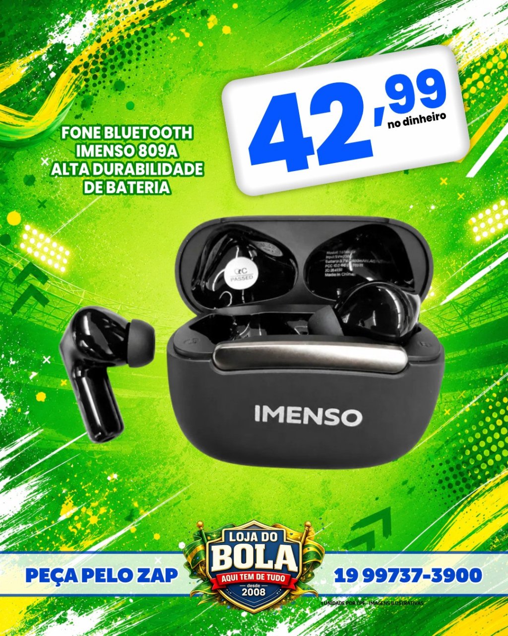 FONE BLUETOOTH IMENSO 809A
