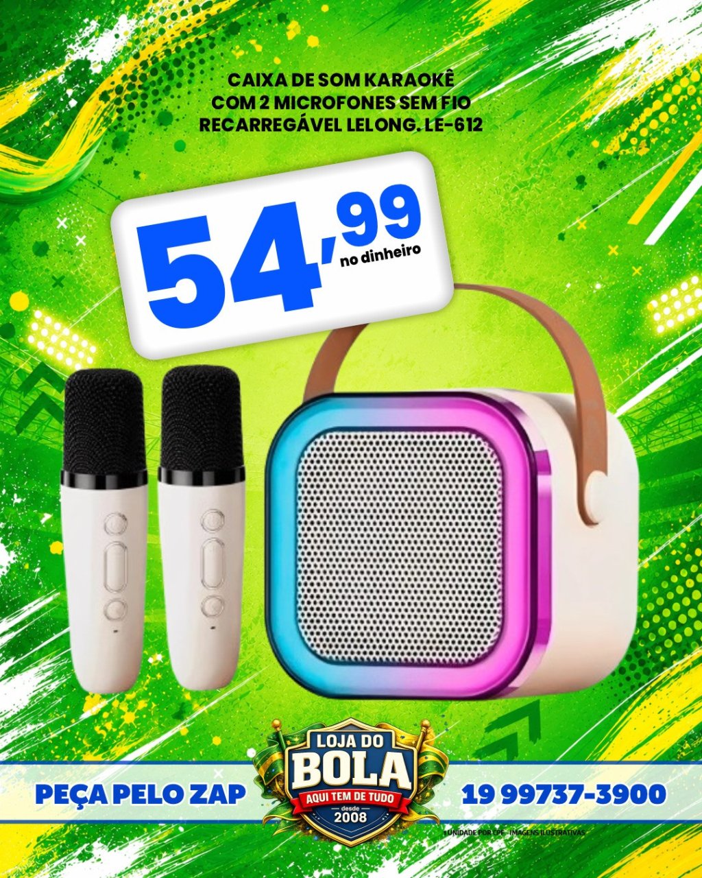 CAIXA DE SOM BLUETOOTH KARAOKE