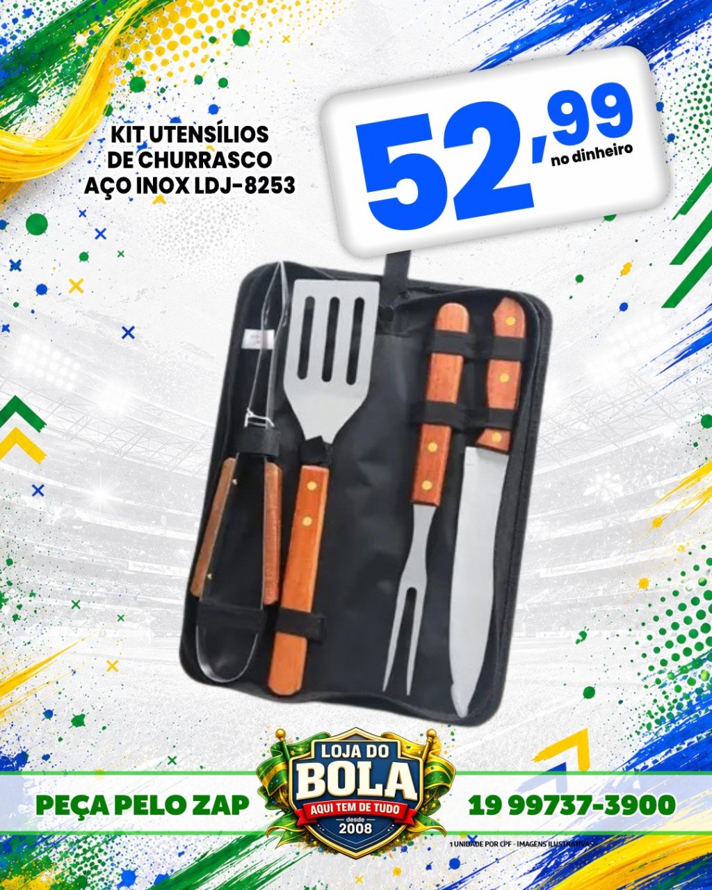 KIT UTENSÍLIOS DE CHURRASCO 
