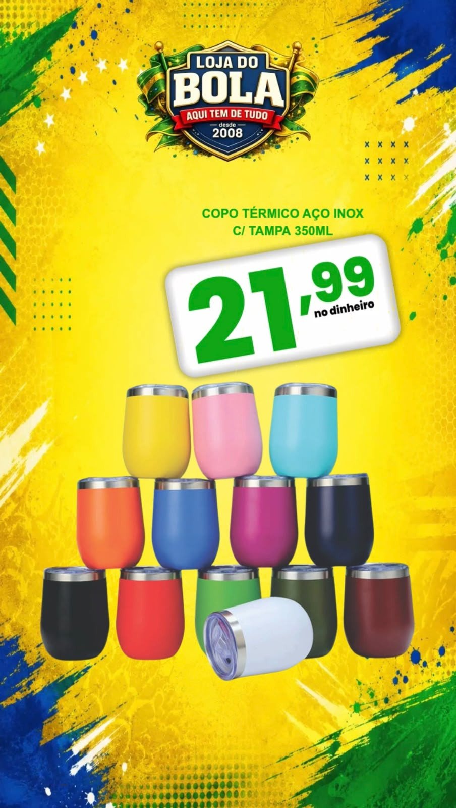 COPO TÉRMICO AÇO INOX - 350ML