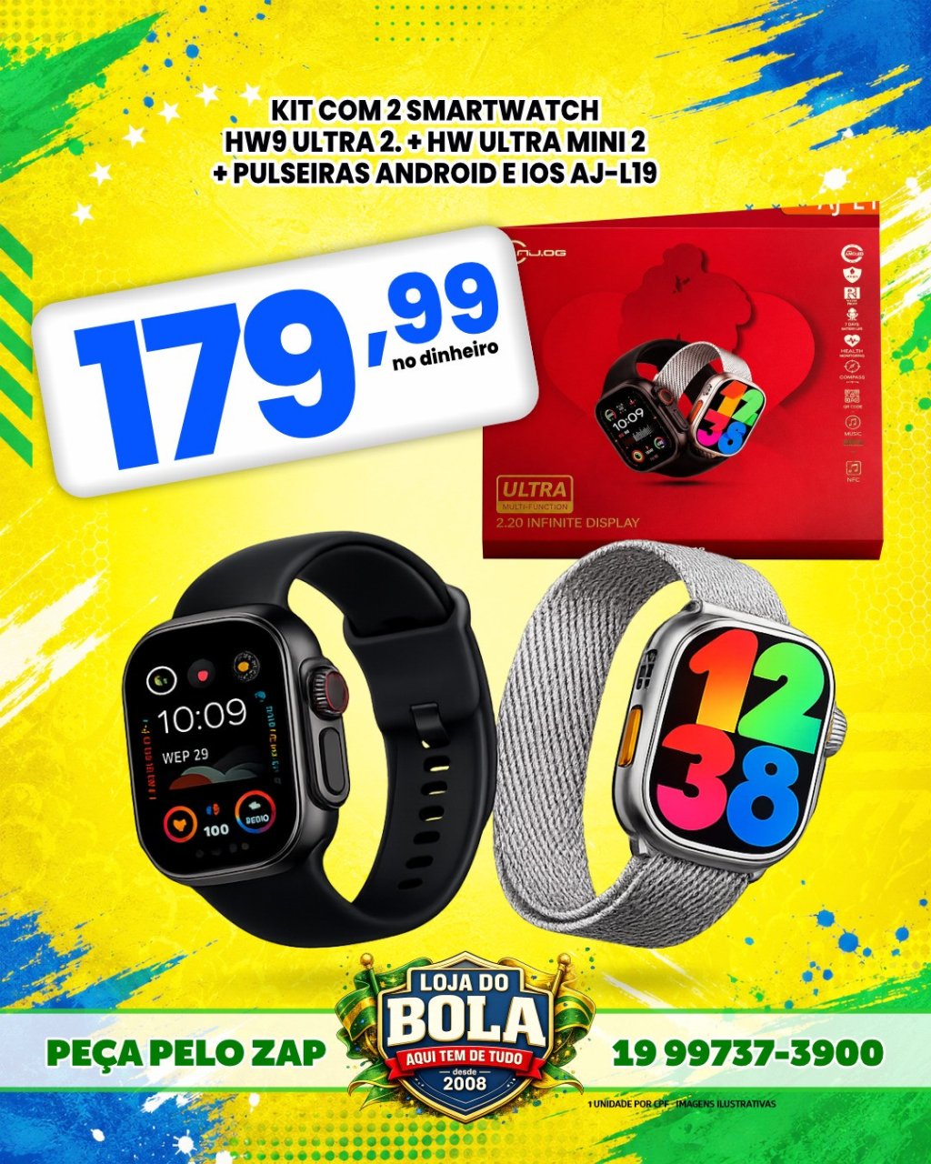 RELÓGIO SMART HW9 - KIT COM 2 