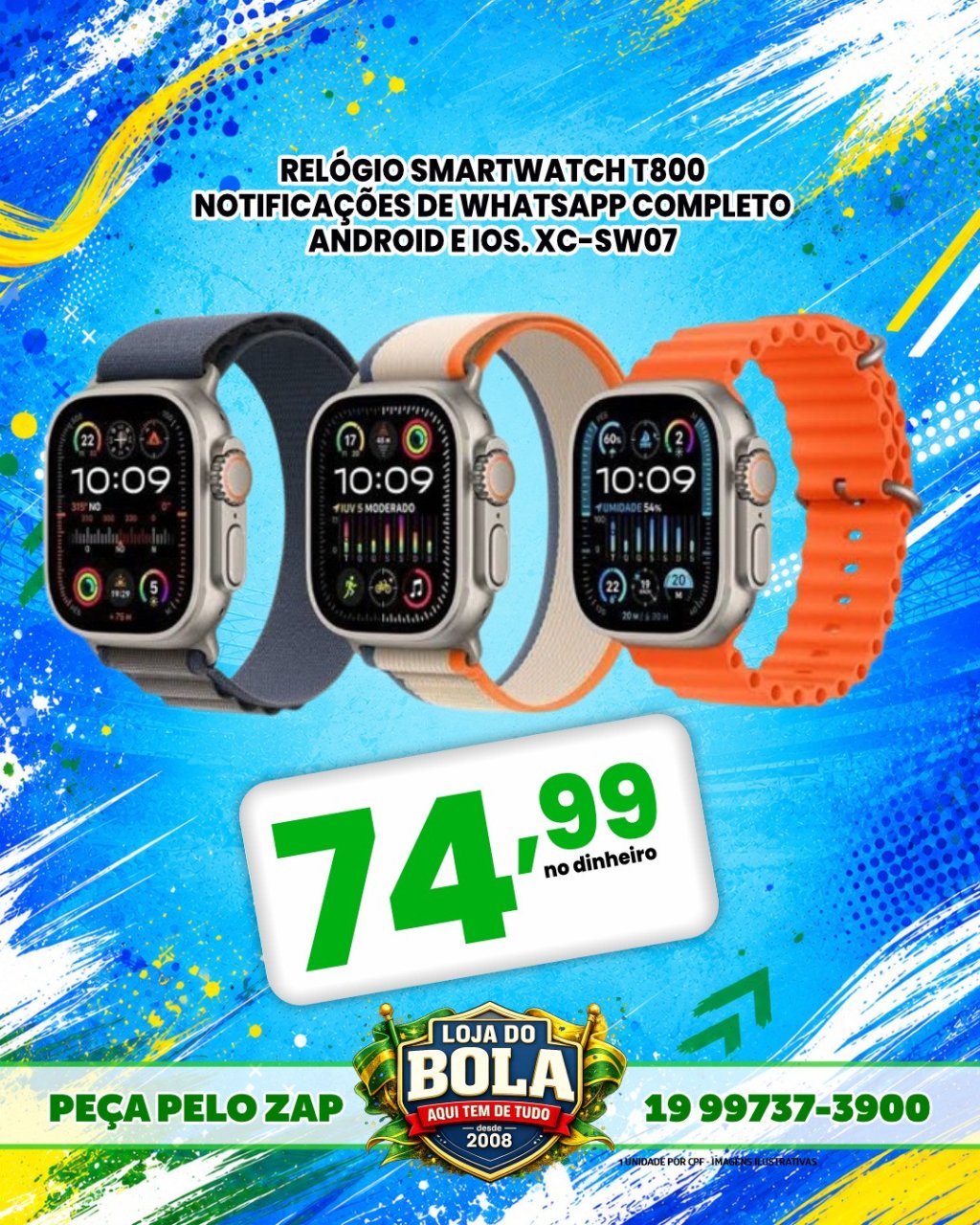 RELÓGIO SMART T800, XC-SW07