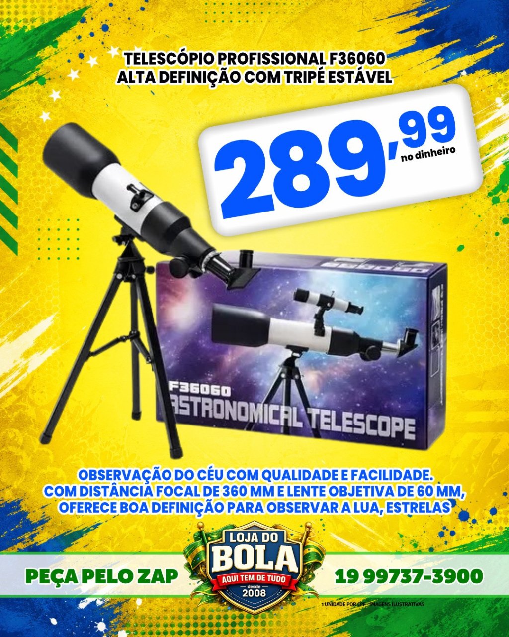 TELESCÓPIO PROFISSIONAL COM TRIPÉ 