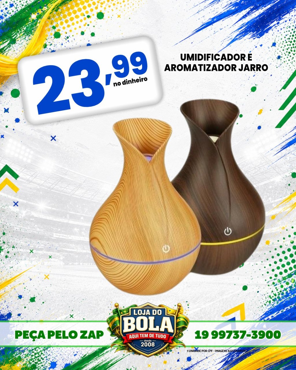 UMIDIFICADOR E AROMATIZADOR JARRO