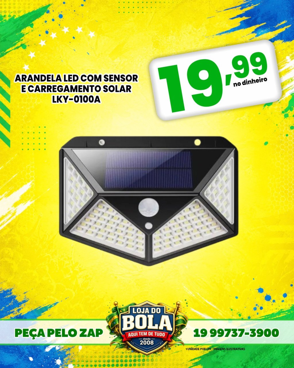 ARANDELA SOLAR COM SENSOR