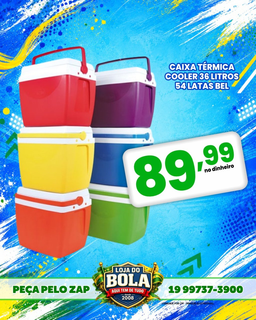 CAIXA TÉRMICA COOLER 36 LITROS 54 LATAS - BEL