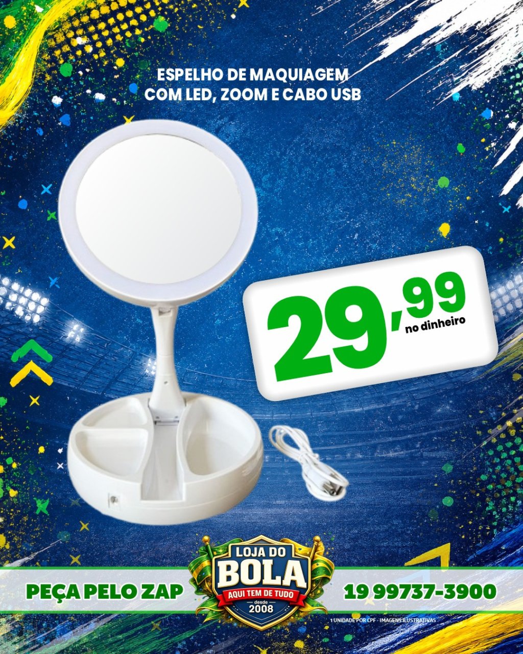 ESPELHO COM LEDS PARA MAQUIAGEM