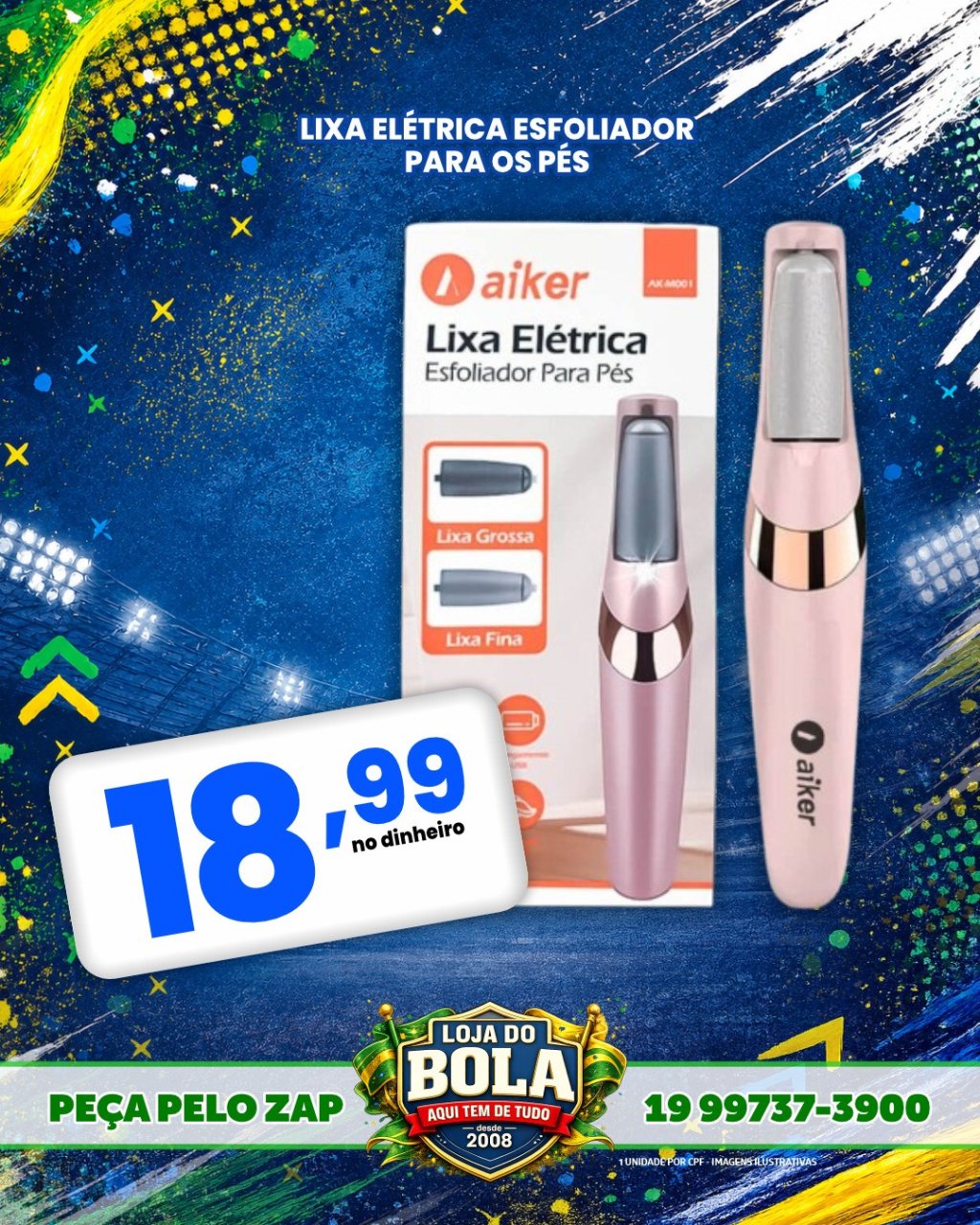 LIXA E ESFOLIADOR ELÉTRICO PARA PÉS