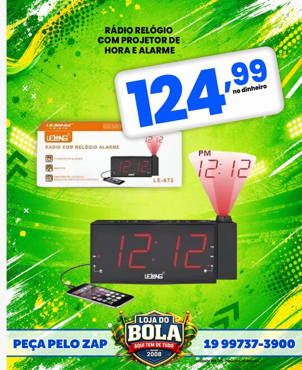 RADIO RELOGIO COM PROJETOR