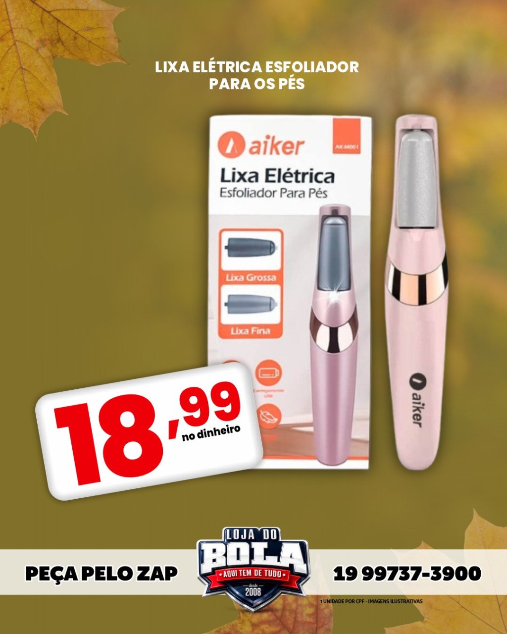 LIXA E ESFOLIADOR ELÉTRICO PARA PÉS