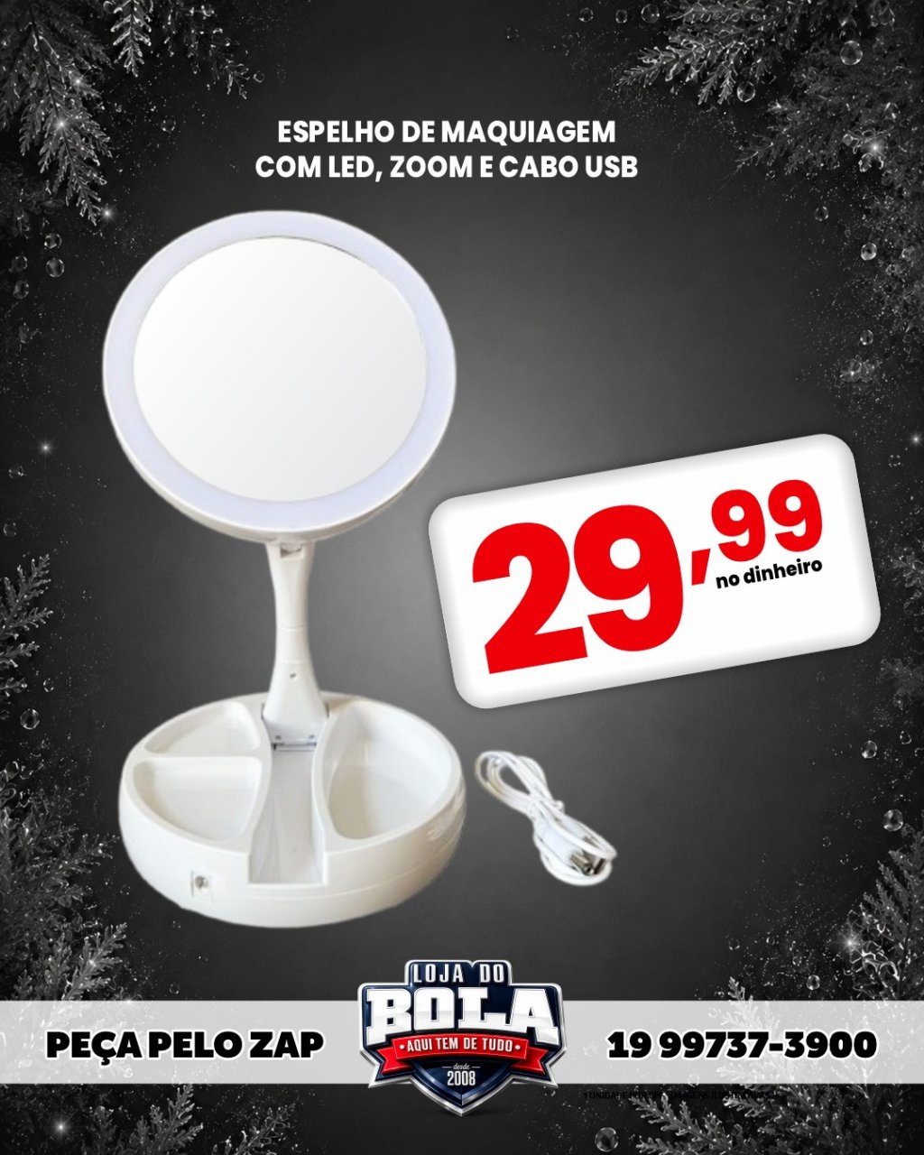 ESPELHO COM LEDS PARA MAQUIAGEM