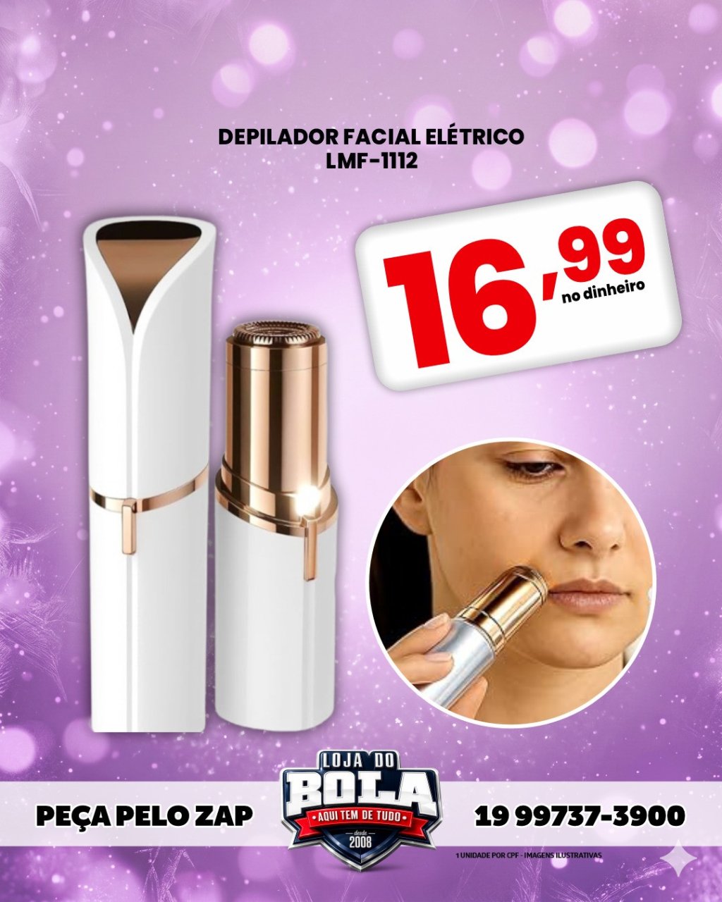 DEPILADOR FACIAL ELÉTRICO 