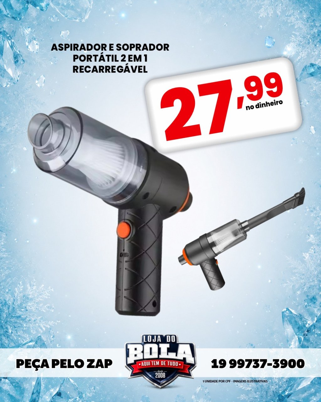 ASPIRADOR PORTÁTIL 2 em 1