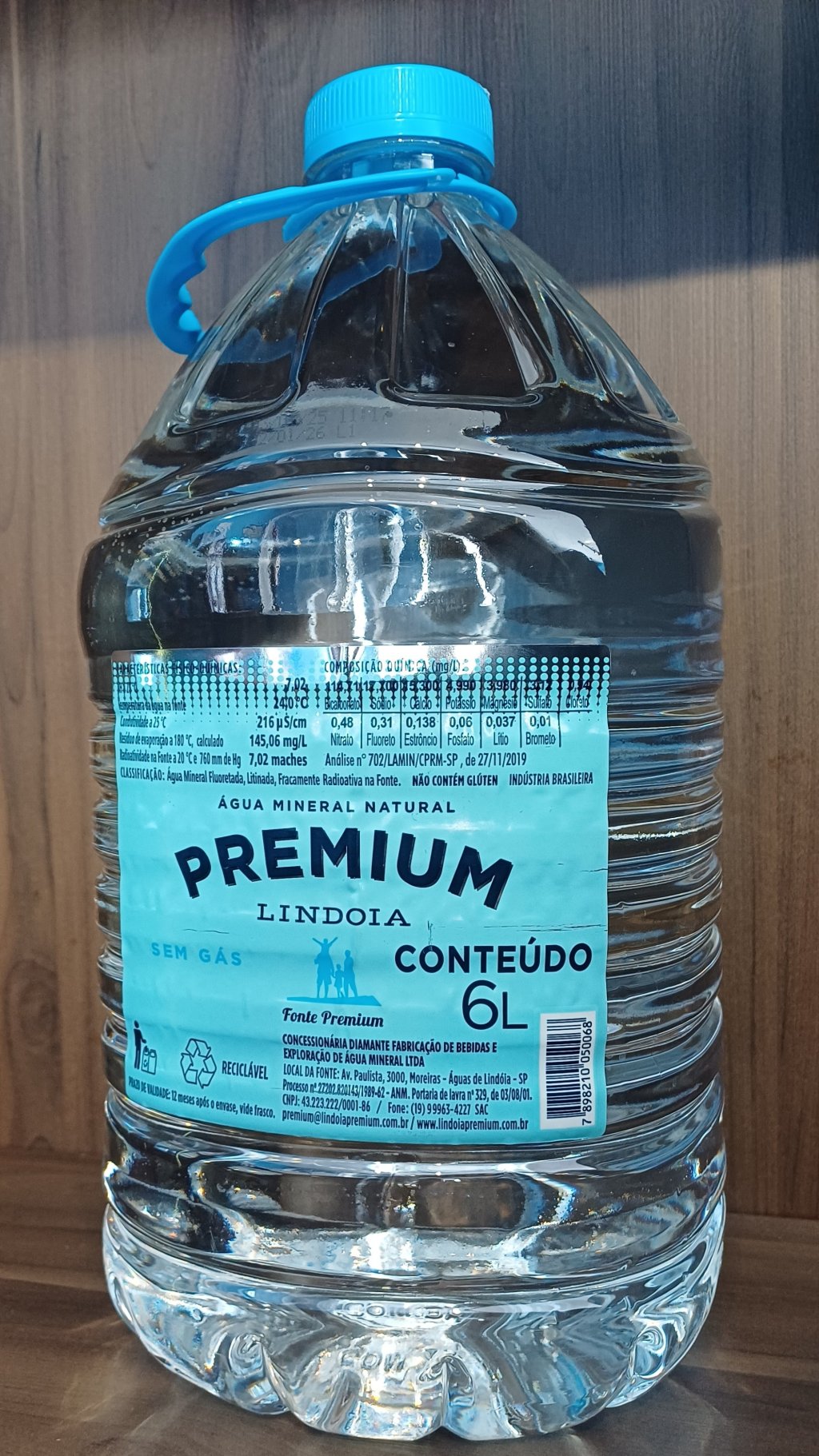 Agua Mineral Natural Lindoya Premium 6L