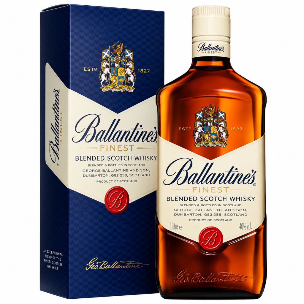 CAIXA DE WHISKY BALLANTINES FINEST 8ANOS 1L