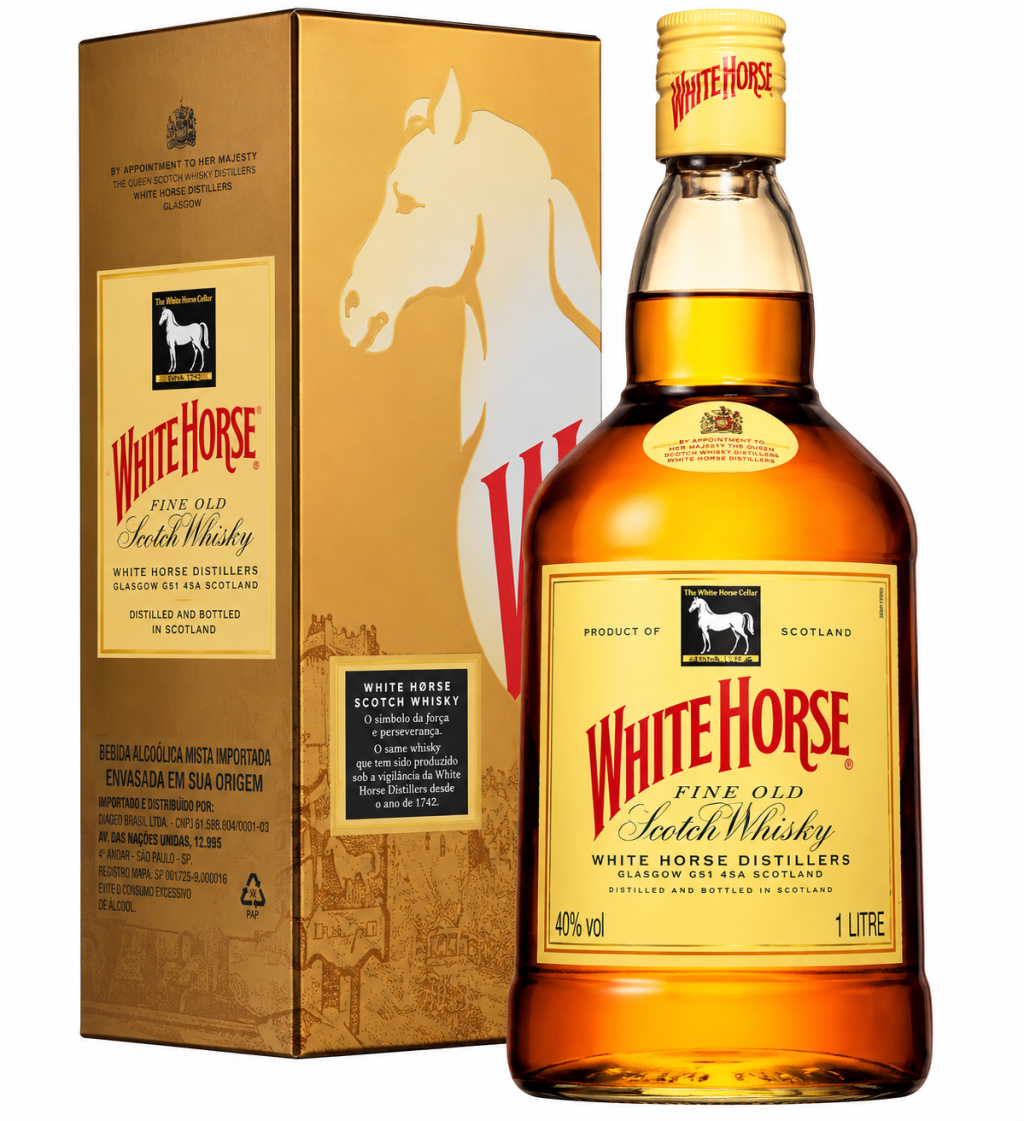 CAIXA DE WHISKY WHITE HORSE 1L 