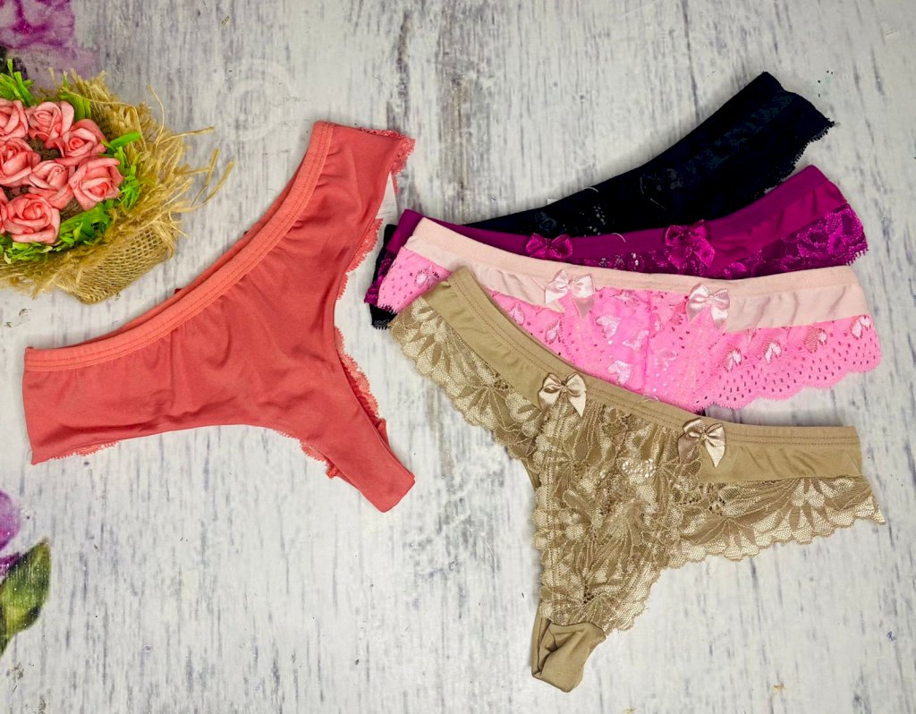 KIT 5 CALCINHAS FIO DUPLO NATALY