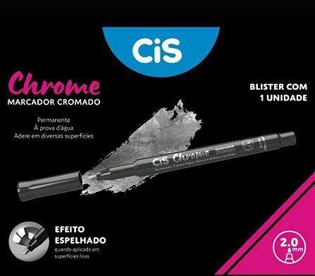Marcador Cromado Chrome Efeito Espelhado Cis