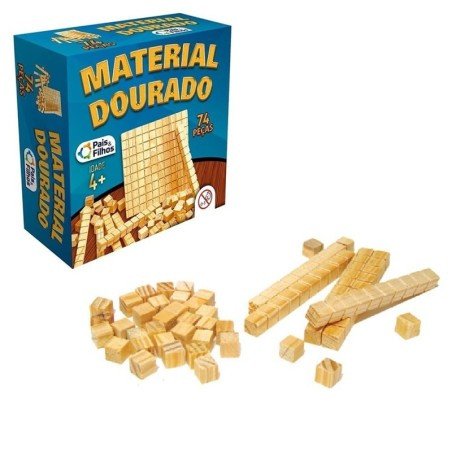 Material Dourado 74 peças em madeira - Pais e Filhos