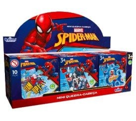 Mini Quebra-Cabeça Homem Aranha sortido 10 peças em madeira - Brasilflex
