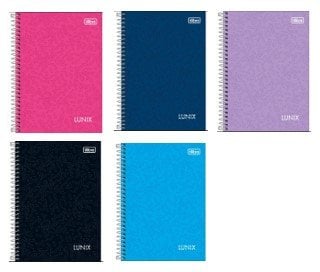 Caderno espiral 1/4 160 folhas Lunix Tilibra