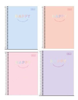 Caderno Espiral Capa Dura 1/4 Happy 80 Folhas - Tilibra