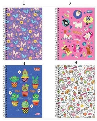 Caderno espiral 1/4 capa dura d+ feminina - tilibra 