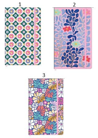 Caderno sem Pauta Costurado Capa Dura Fitto G Trend Floral 90 gramas 80 Folhas - Tilibra