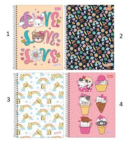 Caderno colegial 1 matéria 80F SPICE - Tilibra