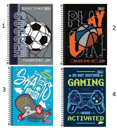 Caderno 1/4 Capa Dura D+ Masculino 200Folhas - Tilibra