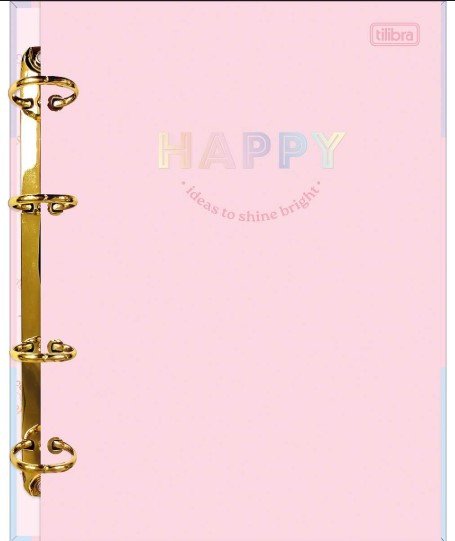 Caderno argolado colegial Happy tilibra 80folhas