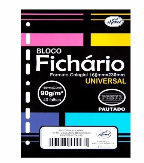 Bloco de Fichário Universitário, Merci 
