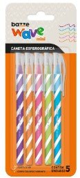 Caneta esferográfica Wave Mini 5 unidades - BAZZE