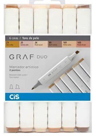 MARCADOR GRAF DUO 6 TONS DE PELE CIS